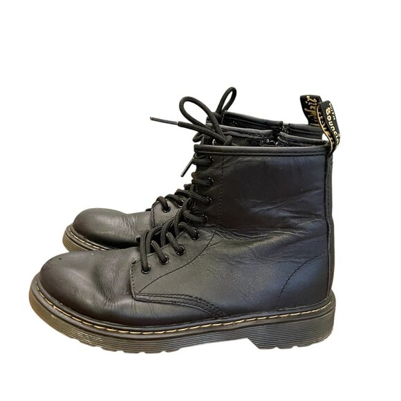 DR. MARTENS $75 Junior 1460 Softy T Leather Lace Up Boots Black Size 4 Kids - Picture 2 of 10
